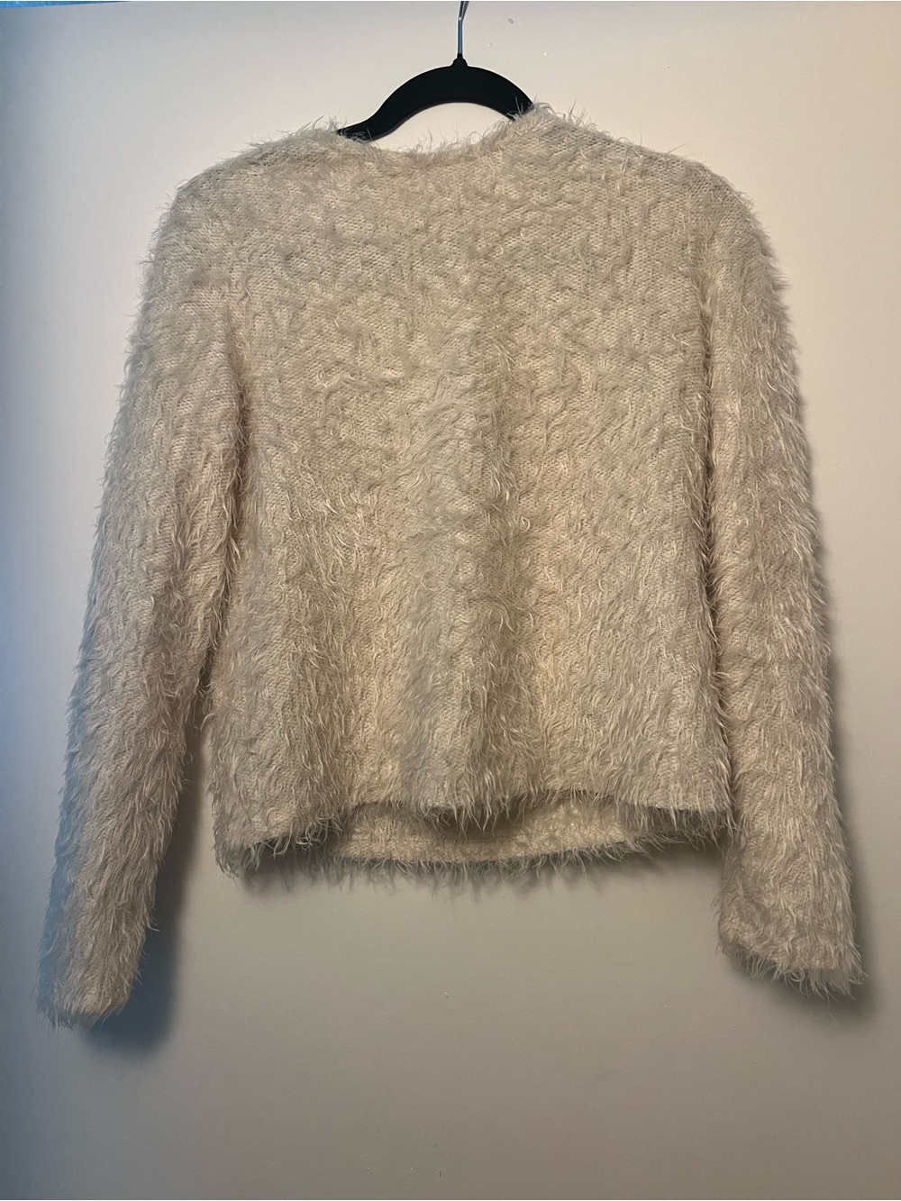 Cozy Faux-Fur Cream Long Sleeve Sweater